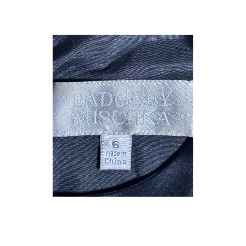 Badgley Mischka Black Floral Lace Satin Sleeveless Cocktail Dress Size Small - Picture 6 of 7